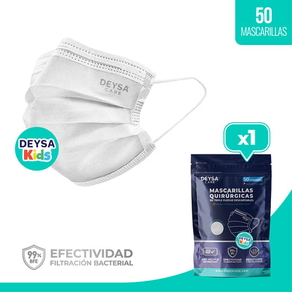 Mascarilla Triple Pliegue KIDS Deysa Care® 1 Env. Resellable