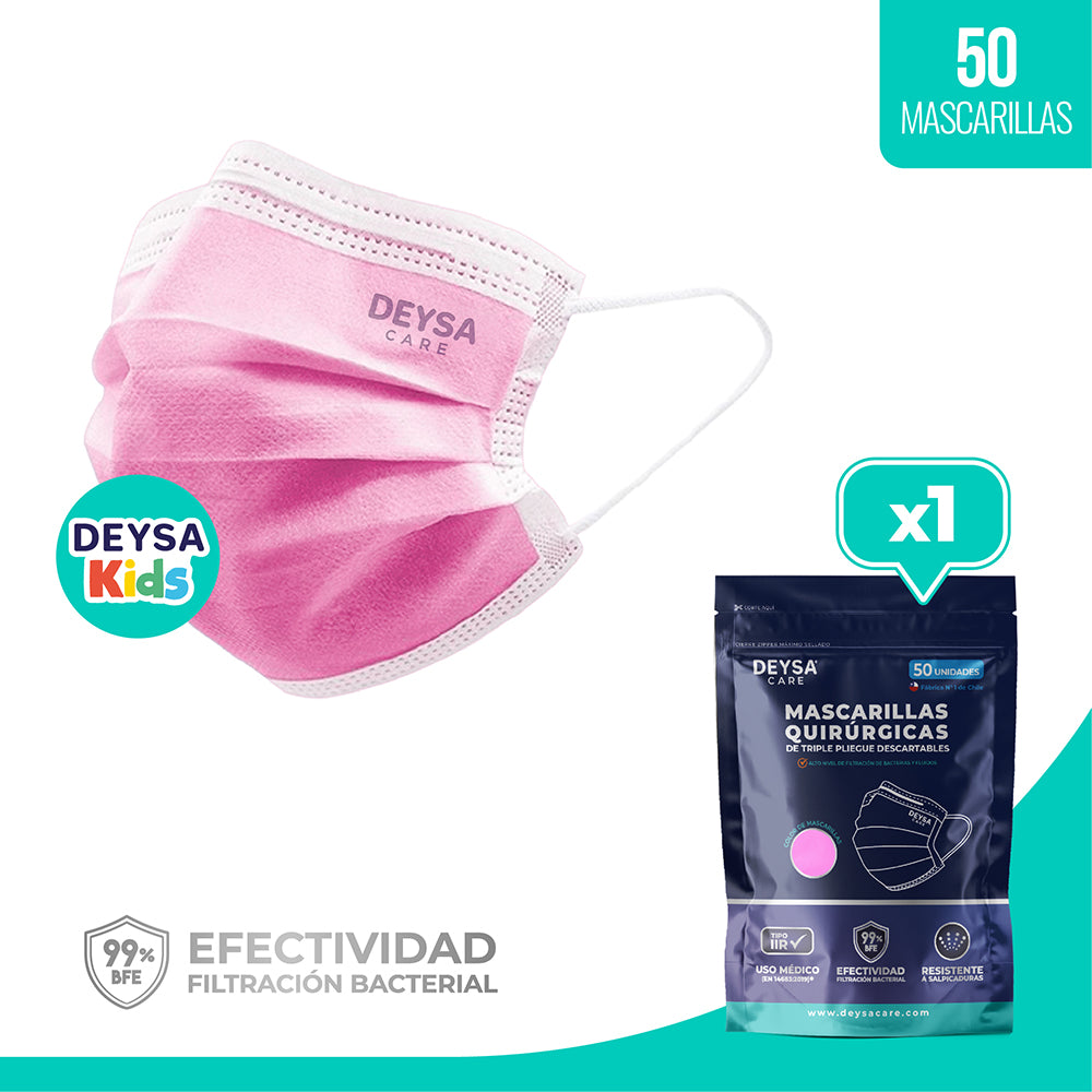 Mascarilla Triple Pliegue KIDS Deysa Care® 1 Env. Resellable