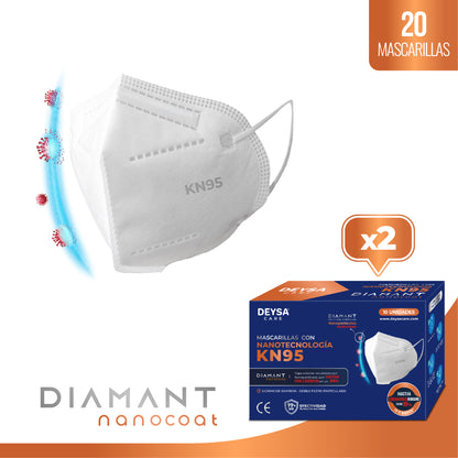 Mascarilla KN95 Deysa Care® Diamant Nanocoat – 2 Cajas