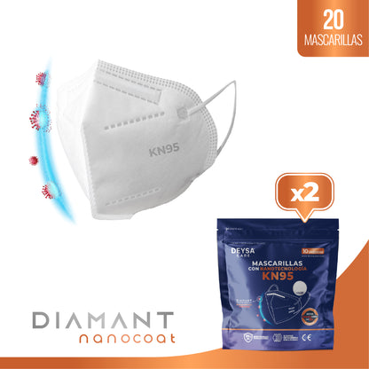 Mascarilla KN95 Deysa Care® - Diamant Nanocoat - 2 Envases Resellables